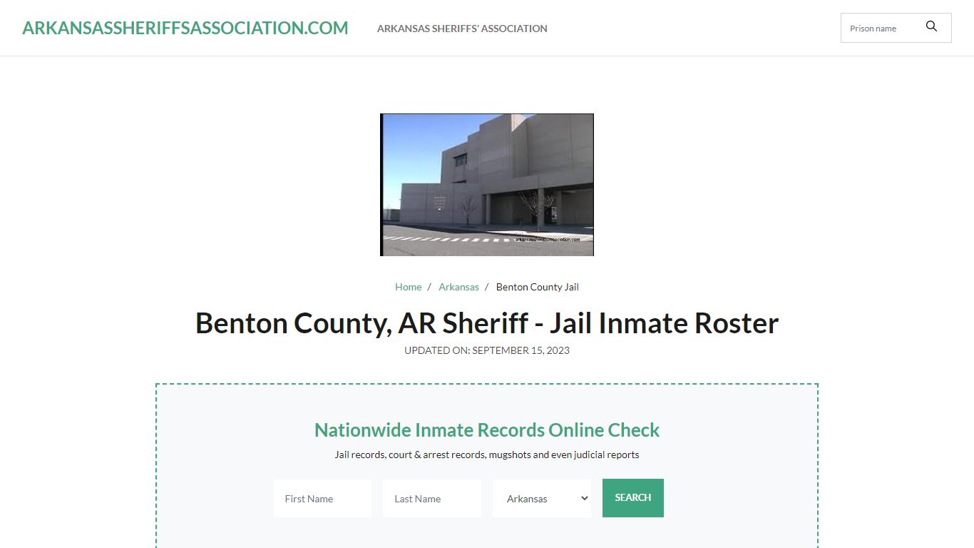 Benton County, AR Sheriff - Jail Inmate Roster